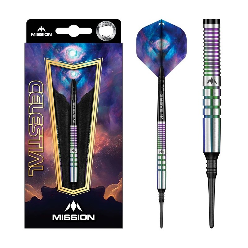 Fléchettes Mission Celestial - Pointe souple - 95 % tungstène - Revêtement PVD corail -