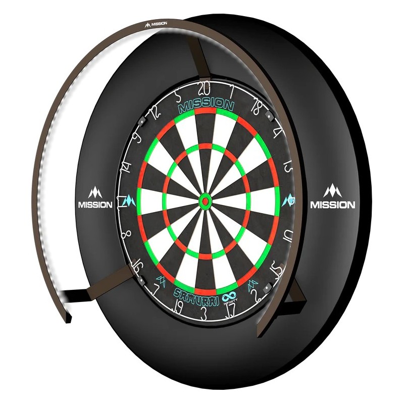 Éclairage LED pour cible de fléchettes Mission Torus 270 - Noir