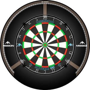 Éclairage LED pour cible de fléchettes Mission Torus 270 - Noir