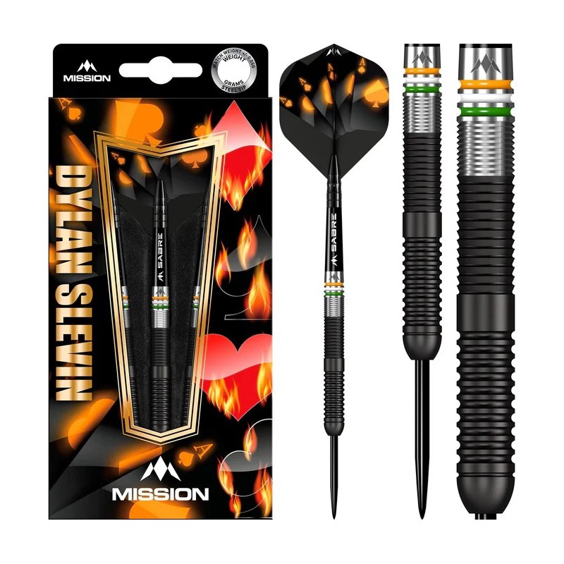 Fléchettes Mission Dylan Slevin - Pointe en acier - 90 % - Titane noir - Oceans