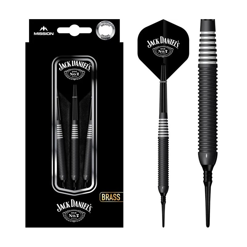 Jack Daniels Old No7 - Electro Black Brass Darts - Soft Tip
