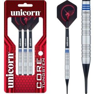 Unicorn Core Tungsten Darts - Soft Tip - Style 1 - Blue Ring 20gr
