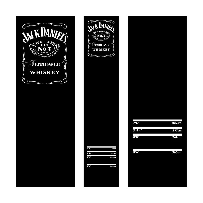 Tapis de fléchettes Jack Daniels en moquette noire avec logo JD - Dos antidérapant - Logo JD