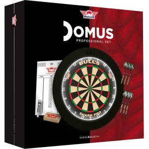 Jeu de fléchettes Bulls Domus - Professionnel - Cible Shark, contour et fléchettes