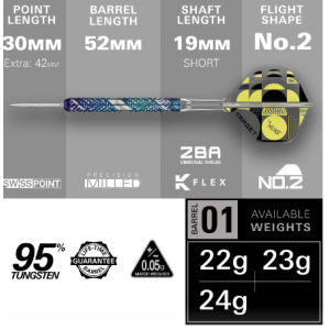 Fléchettes en acier Target Luke Littler Edge Swiss Point