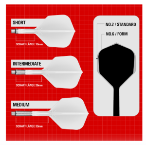 Ailettes standard Target K-Shift n° 2 - Blanches