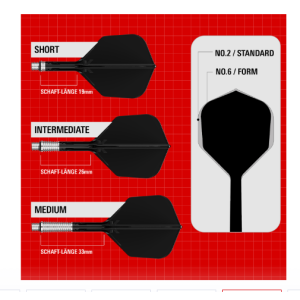 Ailettes standard Target K-Shift n° 2 - Noires